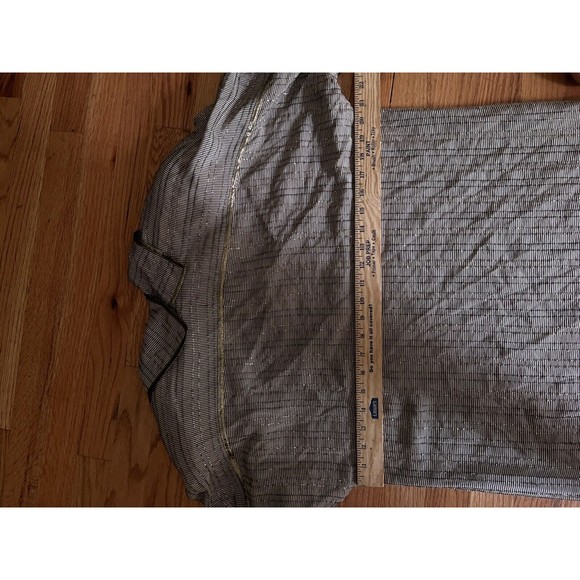 Vintage Geoffrey Beene 14 Gold Stripe Long Aleeve Silk  Shift Dress w - Picture 10 of 13